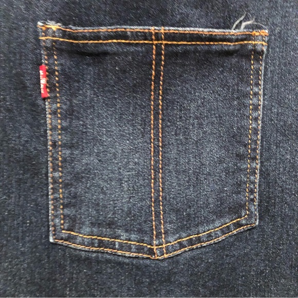 🌻Girls’ size 14 Levi’s stretch denim bib overalls w/red & white straps - Picture 8 of 10